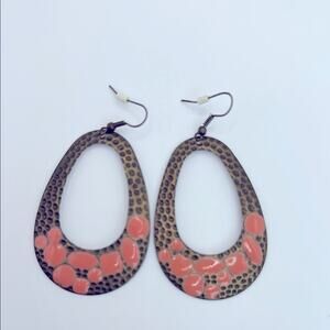 Francesca’s Boho Bronze and Coral Fashion Earrings